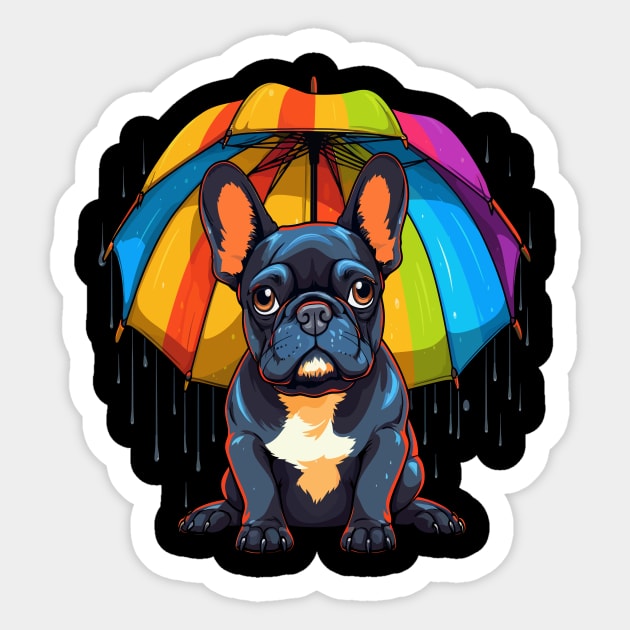 French Bulldog Rainy Day With Umbrella Sticker by JH Mart
